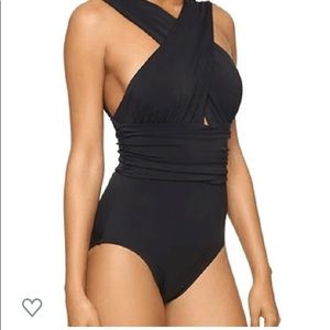 Black 1 piece swimsuit